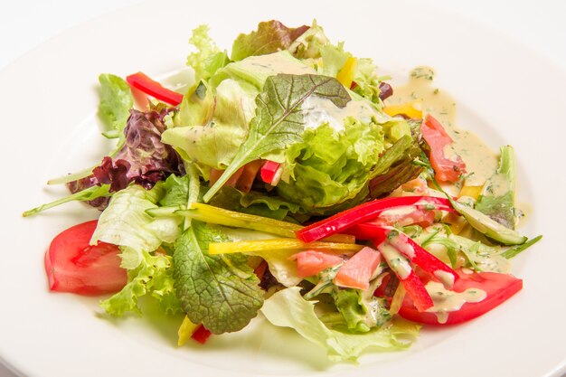 Salad with greens vegetables