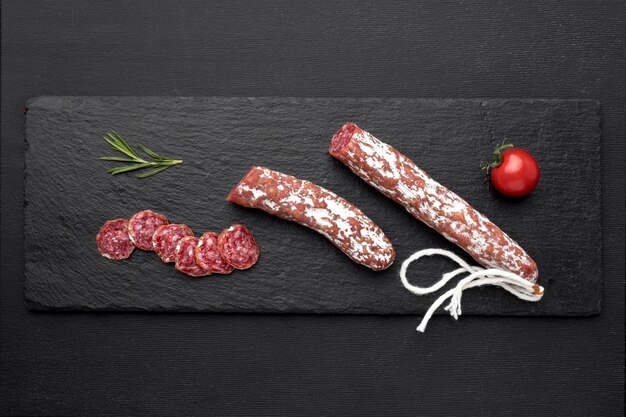 Salami and tomatoes