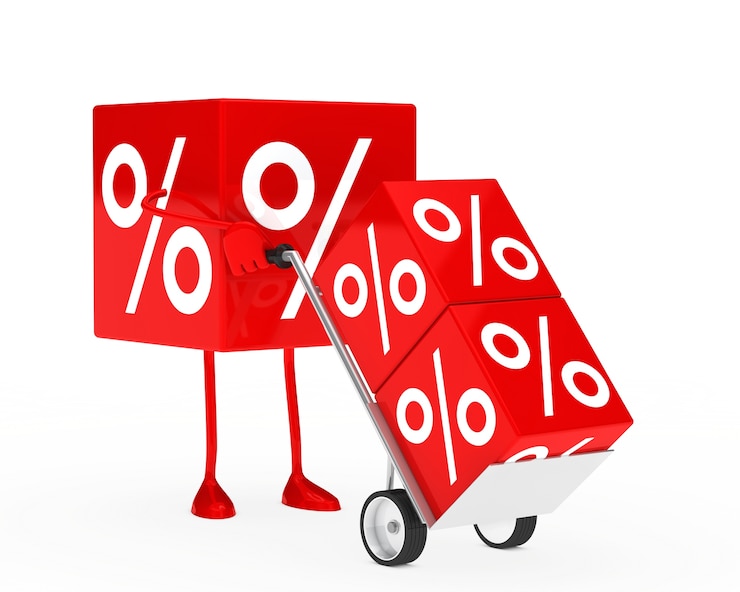 Free Photo sale cube using a trolley
