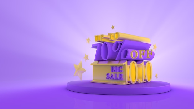 Sale promotion banner big sale mega sale flash sale 3d render