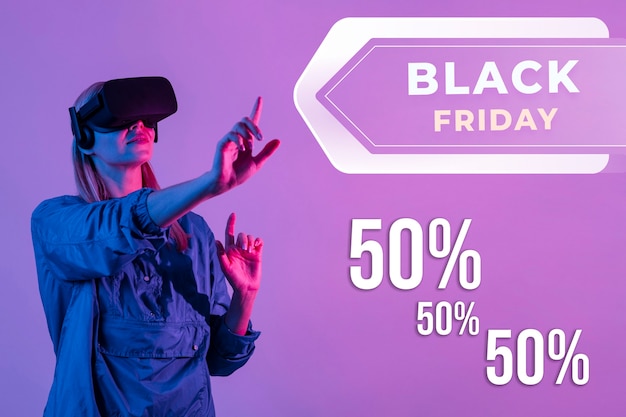 Foto gratuita vendita con sconto speciale sugli occhiali vr