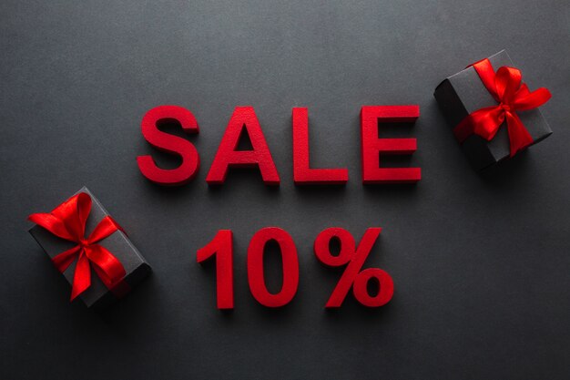 Sale with ten percent discount and gifts