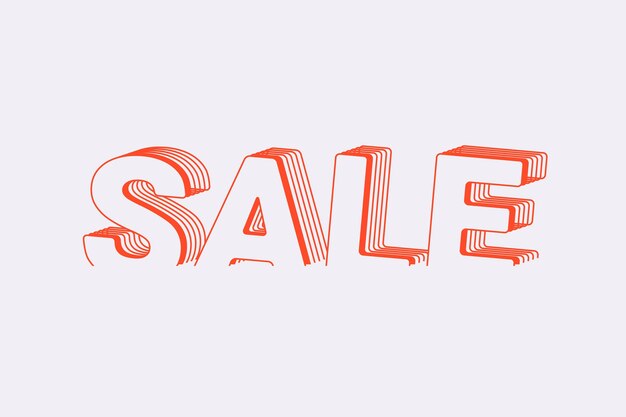 Sale word in layered text style