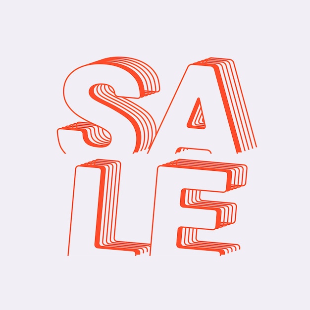 Sale word in layered text style