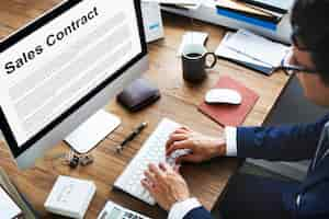 Free photo sales contract forms documents legal concept