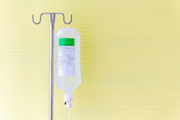 Download Premium Photo Saline Solution Fluid Iv Bag In Emergency Room At Hospital