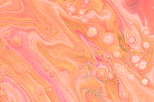 Salmon blots in abstract acrylic pouring