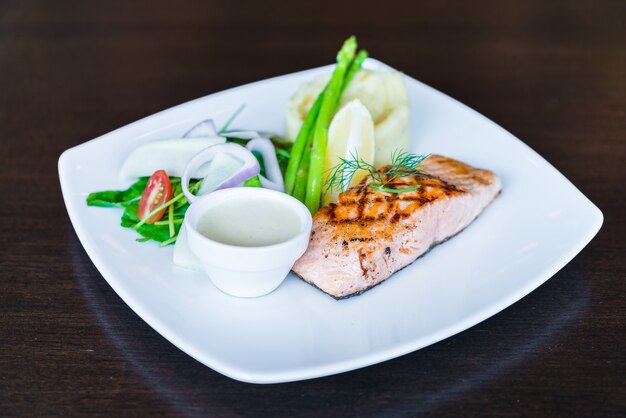 Salmon fish fillet grilled steak