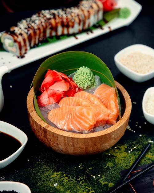 Salmon fish fillet in pot