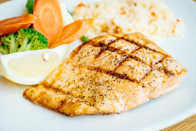 Salmon meat fillet steak