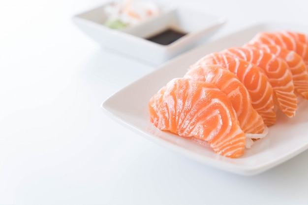 Salmon raw sashimi