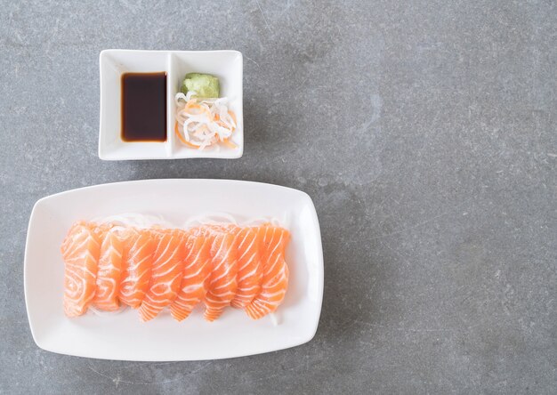 Salmon raw sashimi