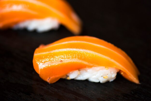 Salmon sushi japanese food healthy