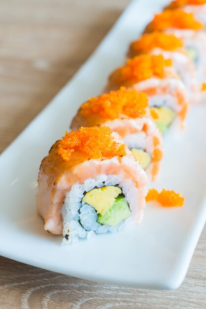 Salmon sushi roll