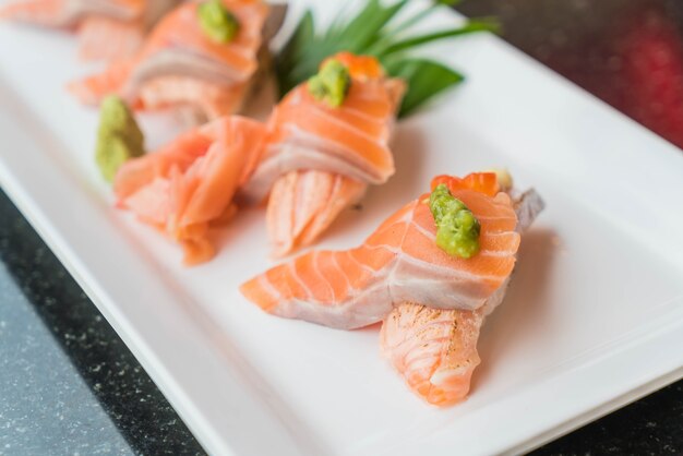 salmon sushi rolls