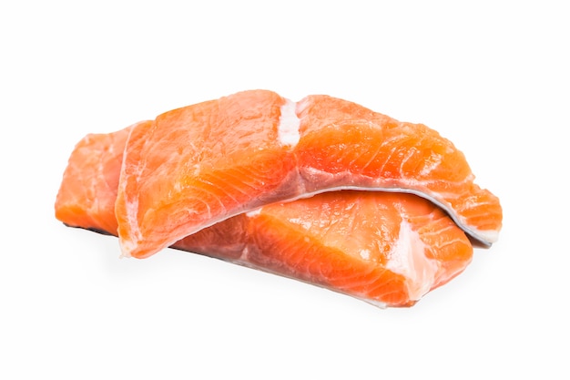 Salmon on white background