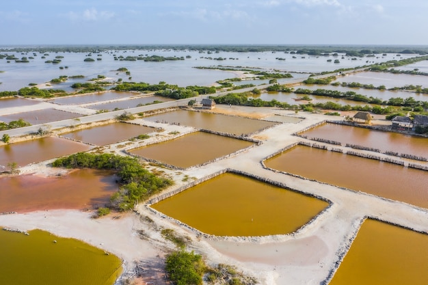 Salt ponds near Rio Lagartos, Yucatan, Mexico