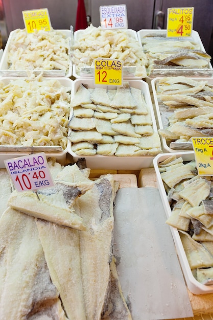 Salted fish on the counter