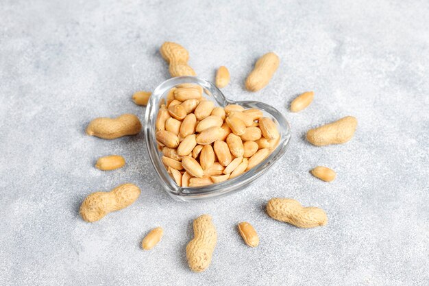 Salted roasted peanuts.