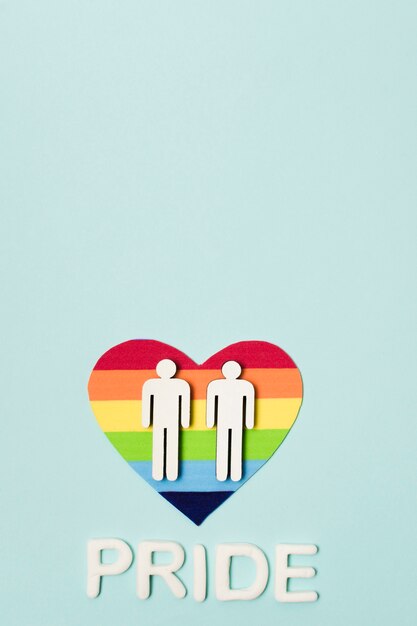 Same sex gay couple on a heart