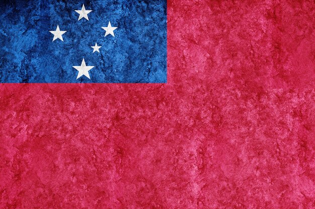 Samoa Metallic flag, Textured flag, grunge flag