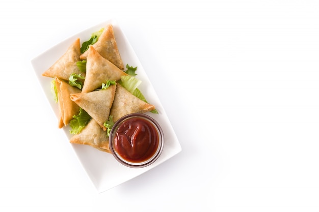 Premium Photo | Samosas with meat and vegetables