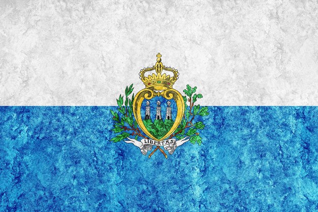 San Marino Metallic flag, Textured flag, grunge flag