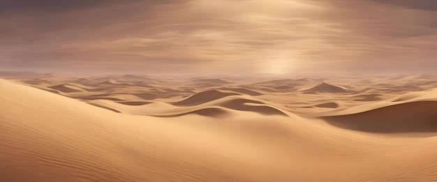 サハラ砂漠の砂丘 3Dレンダリングイラスト