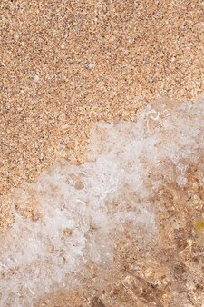 砂​の​質感​と​泡​の​ある​海​の​波