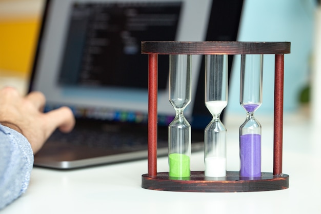 Sand watches with colorful sand inside