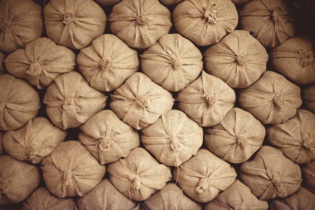 Free photo sandbags stacked on top of each other