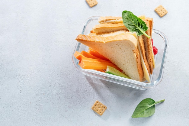 Сэндвич-ланч с овощами на вынос
