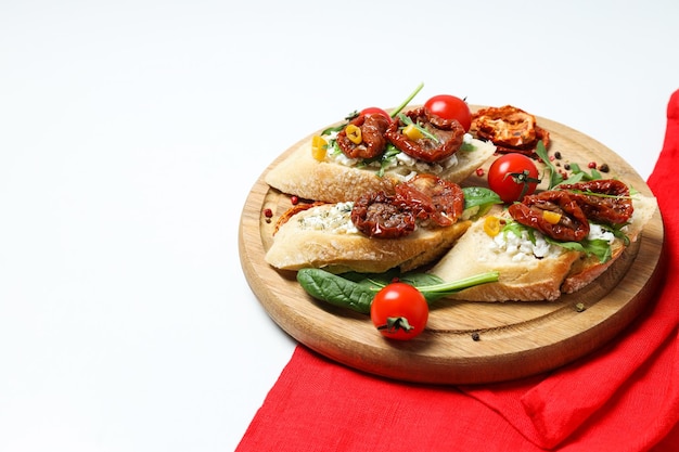 Free photo sandwich with sundried tomato tasty snack concept