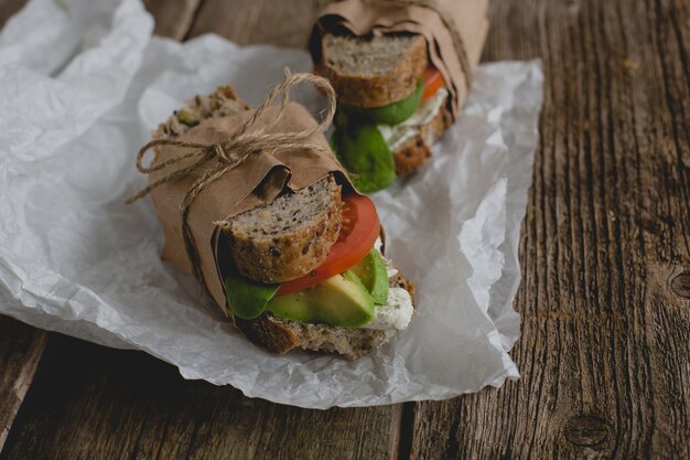 Sandwiches on the table