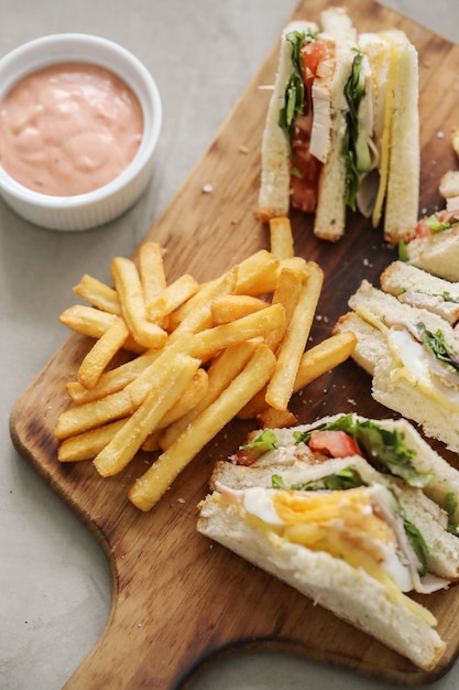 Sandwiches with french fries