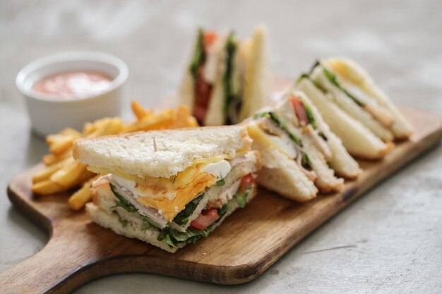 Sandwiches with french fries