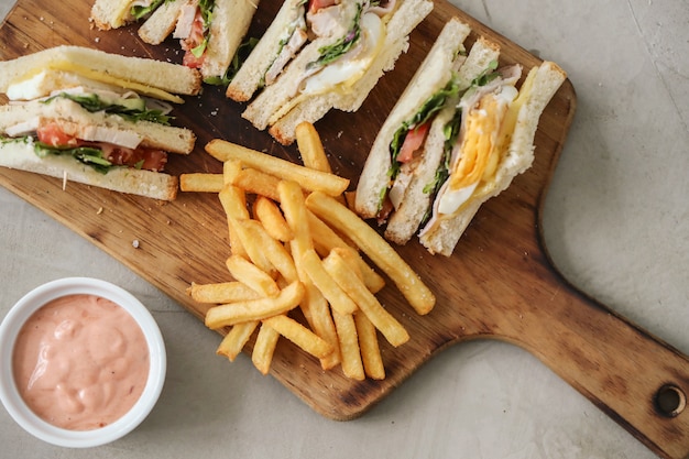 Sandwiches with french fries