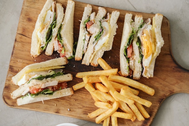 Sandwiches with french fries
