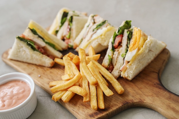 Sandwiches with french fries