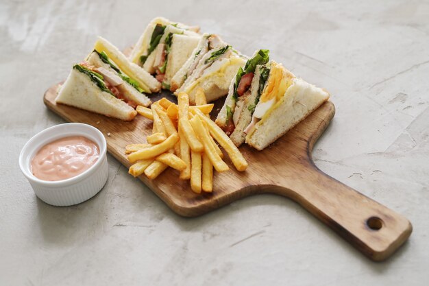 Sandwiches with french fries