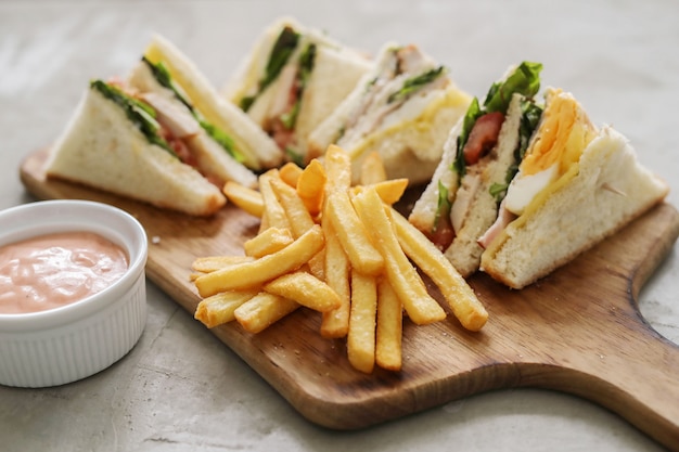 Sandwiches with french fries