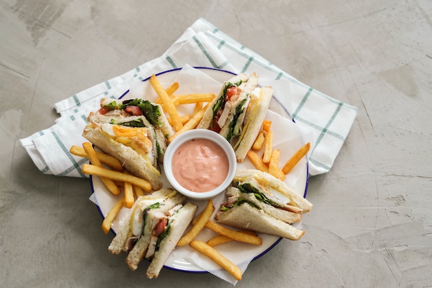 Sandwiches with french fries