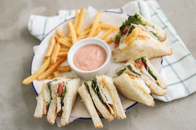 Sandwiches with french fries