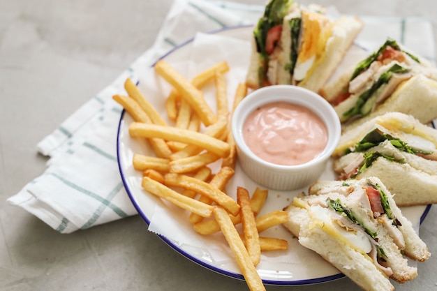 Sandwiches with french fries