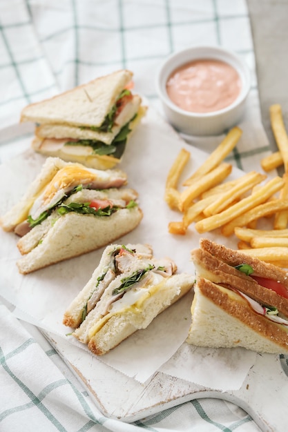 Sandwiches with french fries