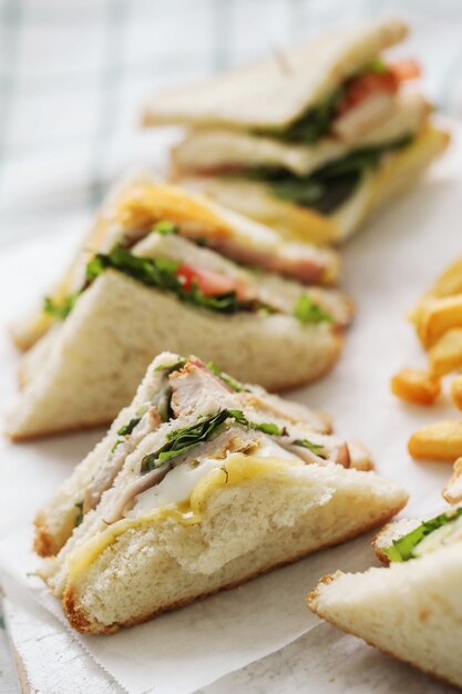 Sandwiches with french fries