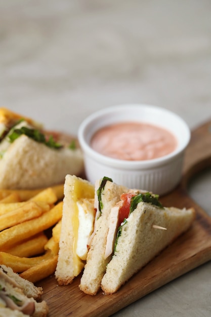 Sandwiches with french fries