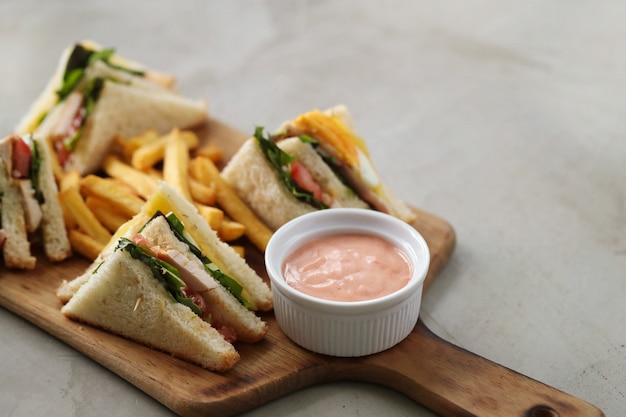 Sandwiches with french fries