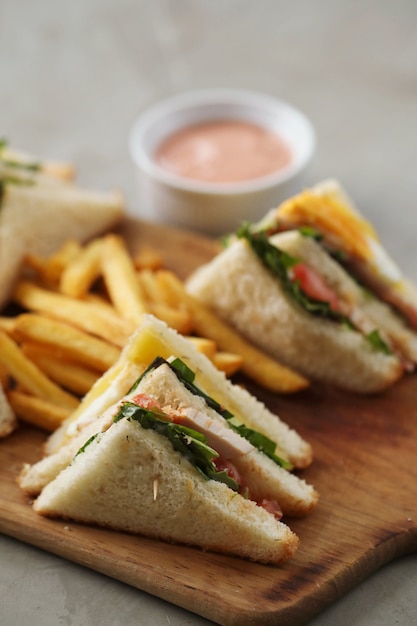 Sandwiches with french fries