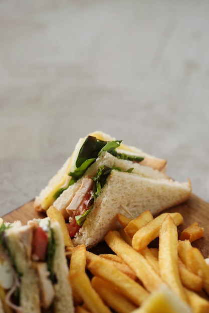 Sandwiches with french fries